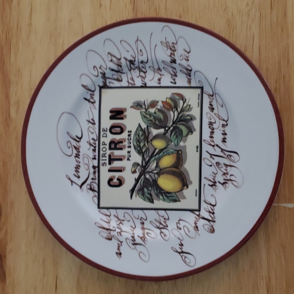Vintage Williams Sonoma Six Harvest Market Dessert Plates In Original Wooden Box